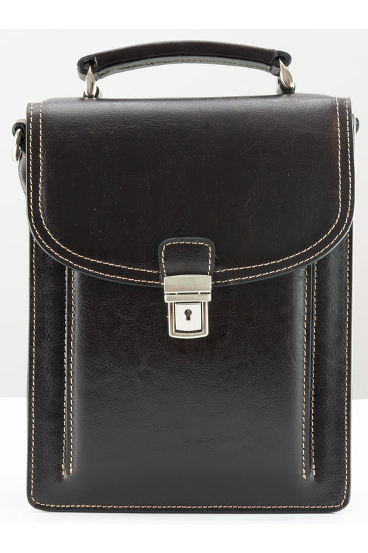 Borseta barbati, Emanuel, maro, vitange, 19x9x24 cm